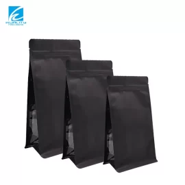 OEM Square Bottom Coffee Pouch，Laminated Plastic Aluminum Foil Zipper Bag