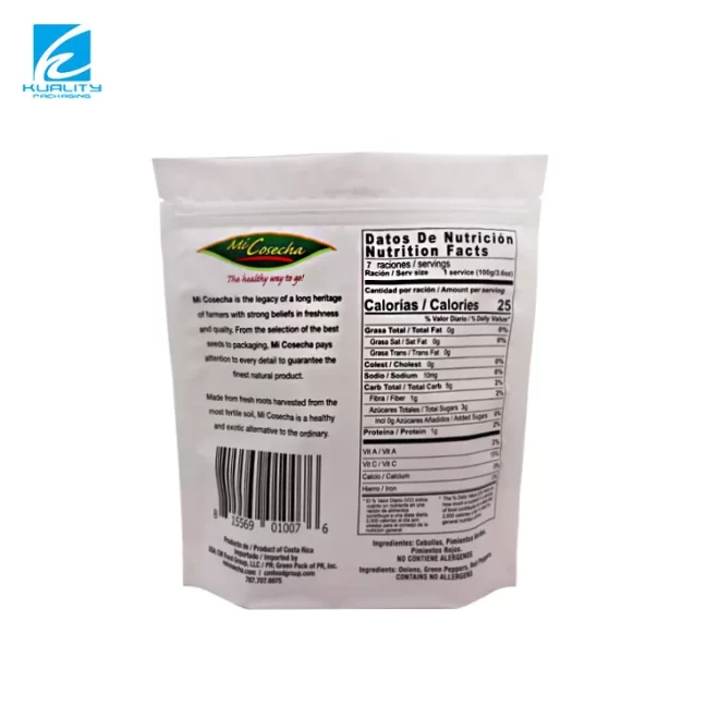 Custom Reusable Plastic Dried Fruit Pouch