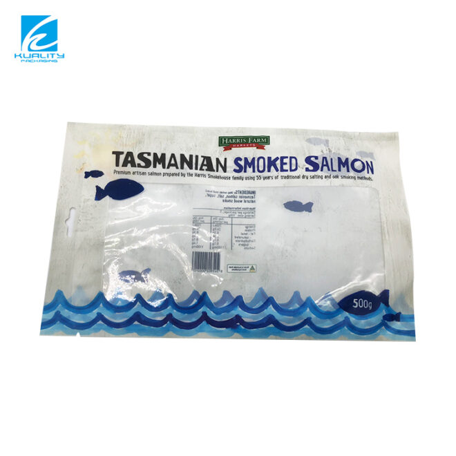 Custom Seafood and Fish Packaging Bag with Window Supplier