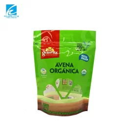 350g Oatmeal Packaging Supplier, Custom Zipper Bag  – Clear Window, Eco-Friendly Composite Material