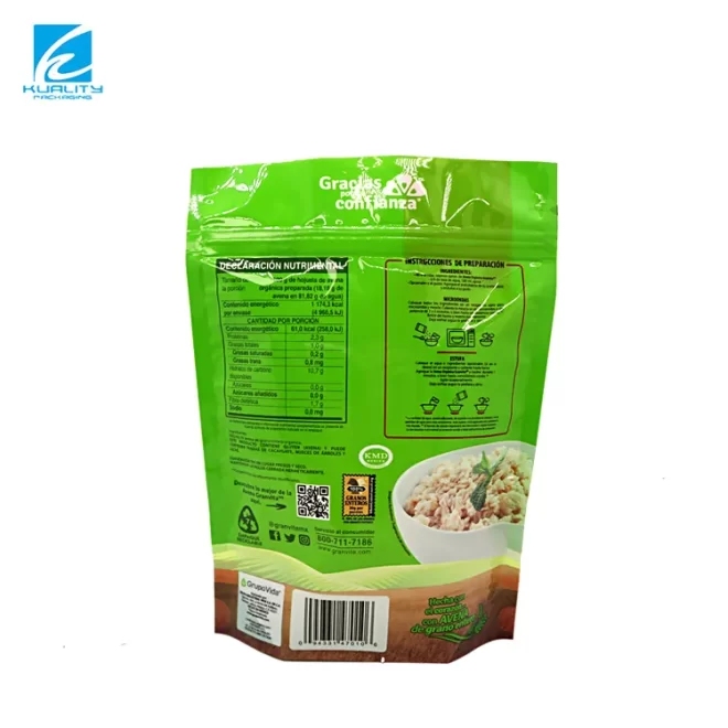 Custom Oatmeal Packaging Zipper Bag Supplier