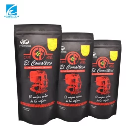 Sacos de café de marca própria personalizados Sacos de café de folha de alumínio por atacado Stand Up Pouches com válvula