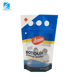 Custom Emergency Medical Packaging Bag Resealable Zipper Pouch for Cotton Swabs, Alcohol Pads & Bandages