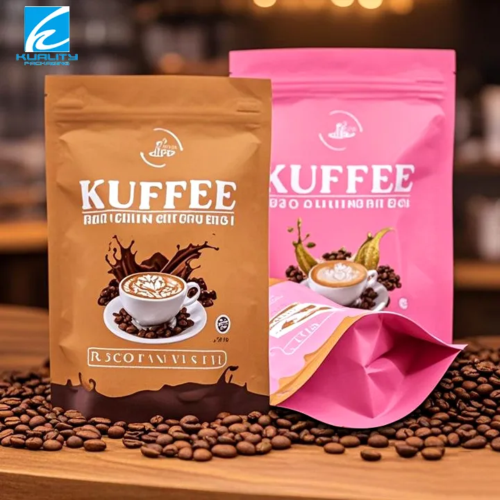 Wholesale Stand Up Coffee Bags with Valve and Zipper