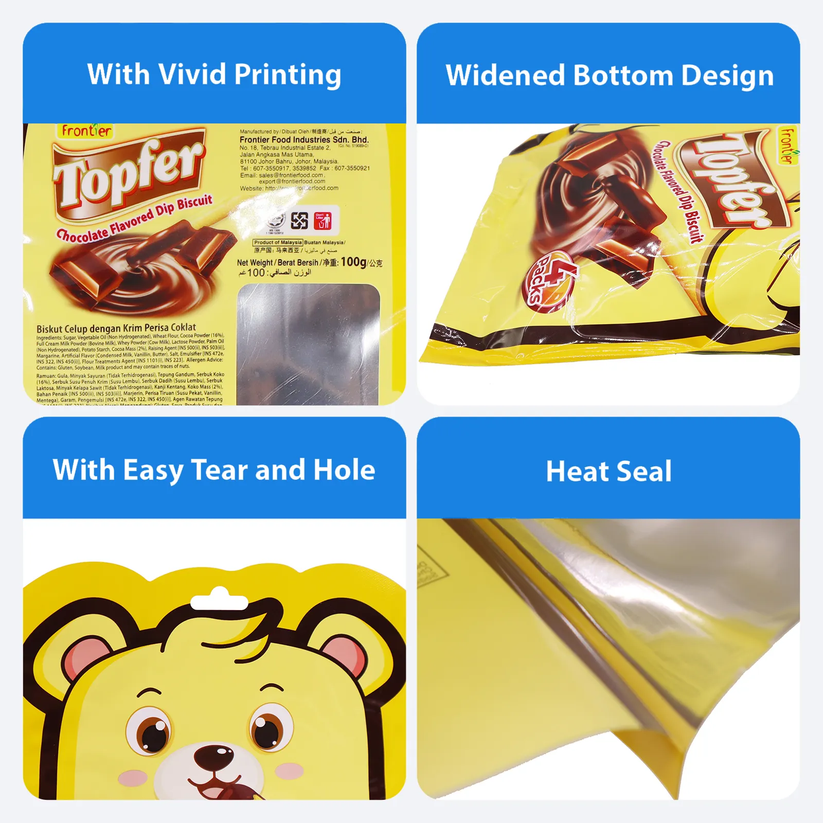 Manufacturer-Direct Bear-Shaped Chocolate Bags
