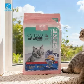 OEM Cat food Packaging Manufacturer, High-barrier Flat Bottom Bag Pouches