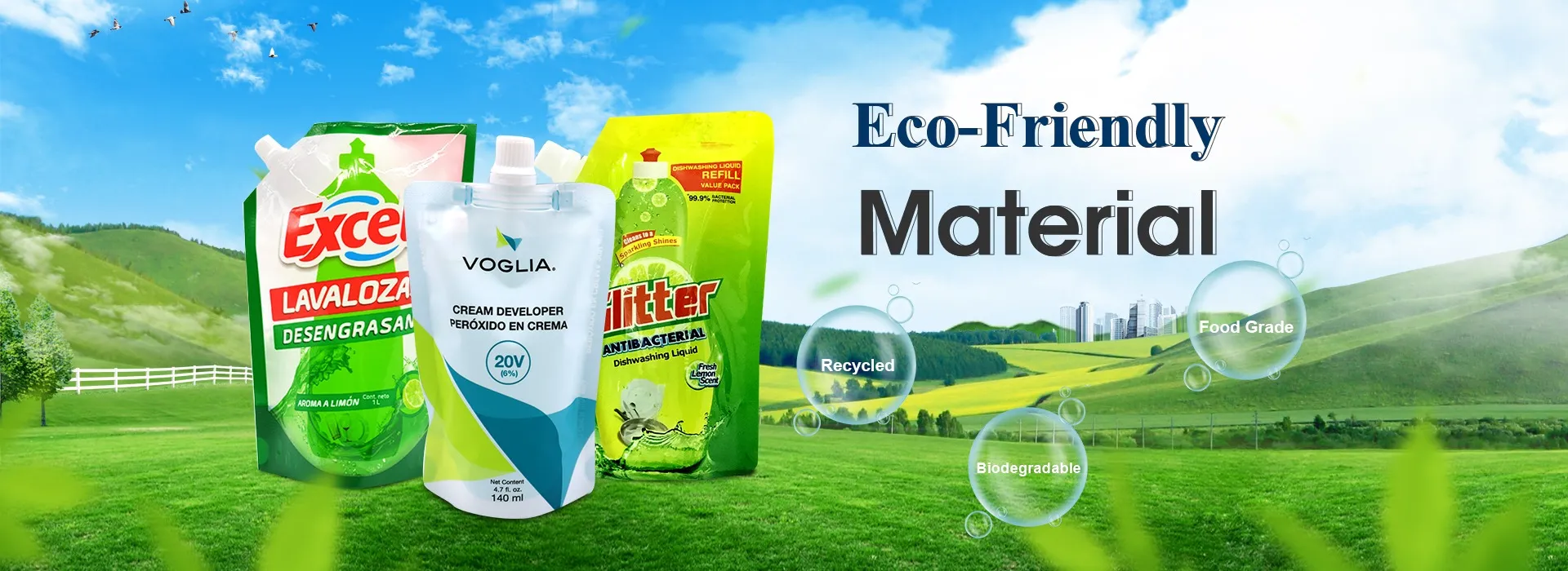 Sustainability spout pouches for food and beverage