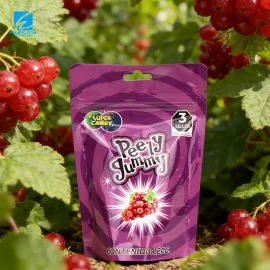 Custom Foil Candy Packaging Pouch with Zipper and Tear Notch