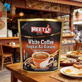 Custom Instant Coffee Packaging Glossy Aluminum Foil Stand Up Pouch