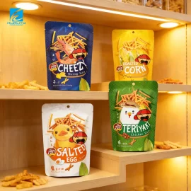 Custom Shrimp Crackers Packaging Stand Up Aluminum Foil Pouch OEM