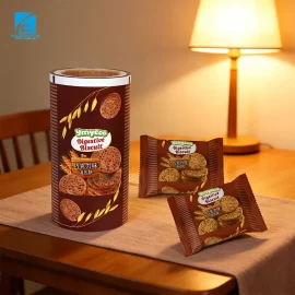 Custom Biscuit Packaging Film, Laminated Polyester Aluminum Automatic Roll Film