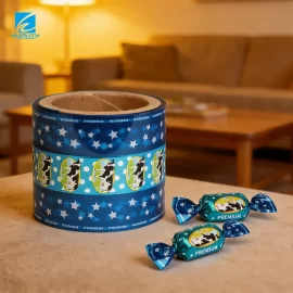 Custom Printed Candy Twist Wrap Packaging, Confectionery Wrapping Film Supplier