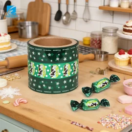 Custom Printed Twist Wrap Film for Candy Packaging, Food Grade Roll Film Factory