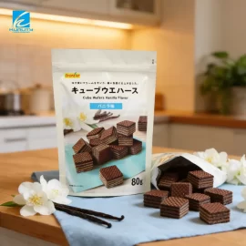 Custom Wafer Snack Packaging Bags,  Aluminum Zipper Pouch Wholesale